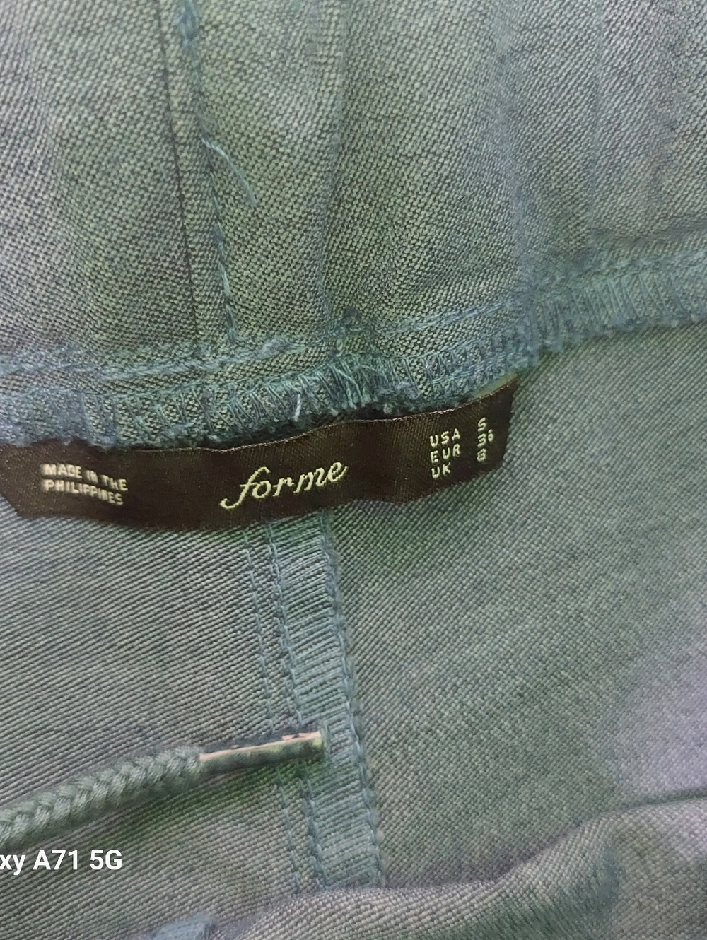 Blue Drawstring Capri Pants - Picture 10 of 11